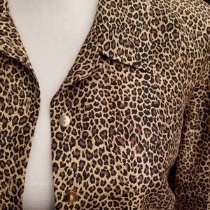 Vintage Ice Silk Cheetah Animal Print Long Sleeve